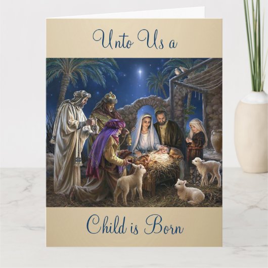 The Nativity of Baby Jesus Christmas Greetings カード (正面)