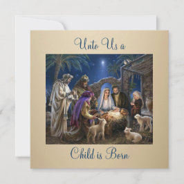 The Nativity of Baby Jesus Christmas Greetings カード