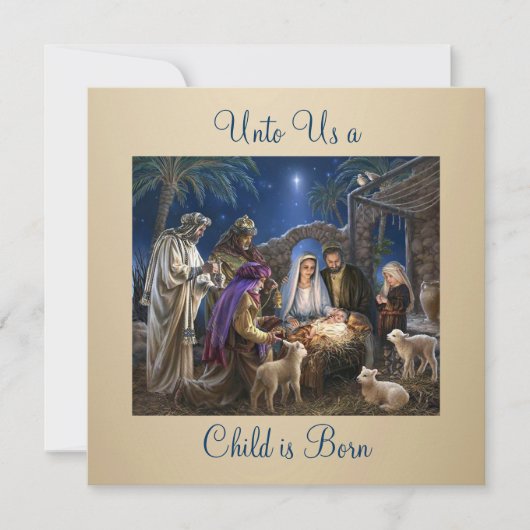 The Nativity of Baby Jesus Christmas Greetings カード (正面)