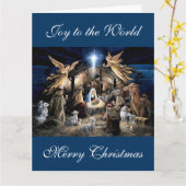The Nativity of Baby Jesus Christmas Greetings カード (黄色い花)