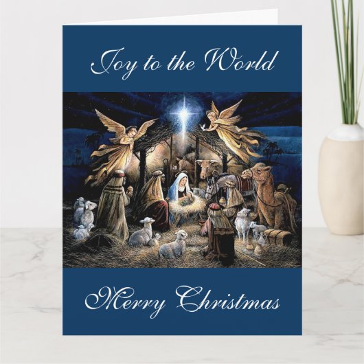 The Nativity of Baby Jesus Christmas Greetings カード (正面)