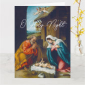 The Nativity of Baby Jesus Christmas Greetings カード (黄色い花)