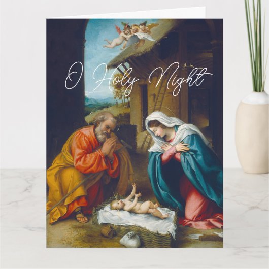 The Nativity of Baby Jesus Christmas Greetings カード (正面)
