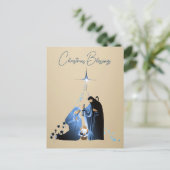 The Nativity of Baby Jesus Christmas Greetings シーズンポストカード (スタンド正面)