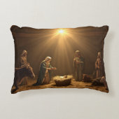 “The Nativity Scene" Christmas Pillow アクセントクッション (正面)