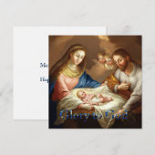 The Nativity with Mary, Joseph and baby Jesus  シーズンカード (正面/裏面)