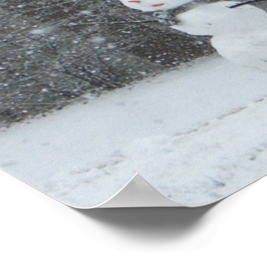 The Neighbor's Snowman Winter Snow Scene ポスター (角)