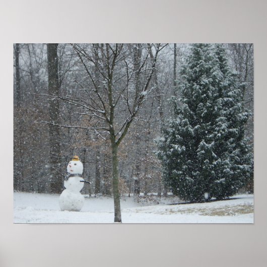 The Neighbor's Snowman Winter Snow Scene ポスター (正面)