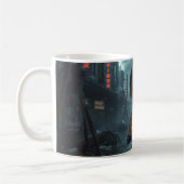  The Neon Refugee Girl: Sci Fi, Cyberpunk Mug コーヒーマグカップ (左)