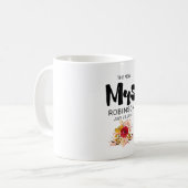 The New Mrs -フローラ水彩花束結婚の コーヒーマグカップ (正面左)