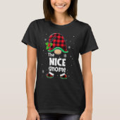 The Nice Gnome Buffalo Plaid Christmas Matching Fa Tシャツ (正面)