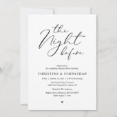 “The Night Before” エレガントな筆記体リハーサルディナー 招待状 (正面)