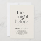 The Night Before | シンプルなリハーサルディナー 招待状 (正面)