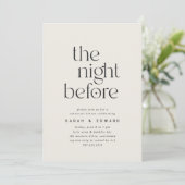 The Night Before | シンプルなリハーサルディナー 招待状 (スタンド正面)
