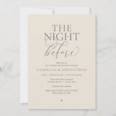 「The Night Before」モダンな結婚式のリハーサルディナー 招待状 (正面)