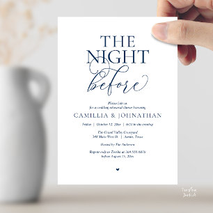 「The Night Before」モダンな結婚式のリハーサルディナー 招待状