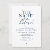 「The Night Before」モダンな結婚式のリハーサルディナー 招待状 (正面)