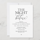 「The Night Before」モダンな結婚式のリハーサルディナー 招待状 (正面)