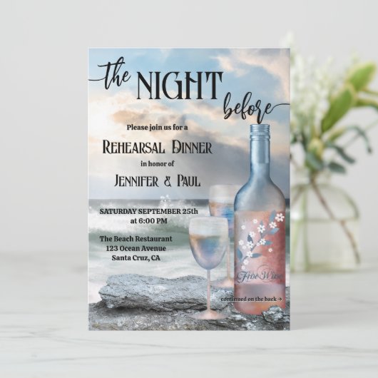 The Night Before Beach and Wine Rehearsal Dinner 招待状 (スタンド正面)