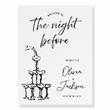 The Night Before Custom Rehearsal Dinner Welcome 