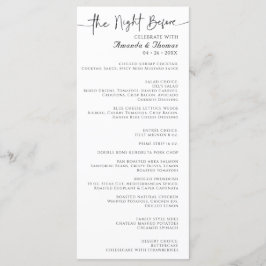 The Night Before Flat Dinnerメニュー4 x 9" メニュー