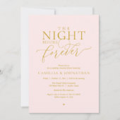 “The Night Before Forever” Blush & Gold Rehearsal  招待状 (正面)