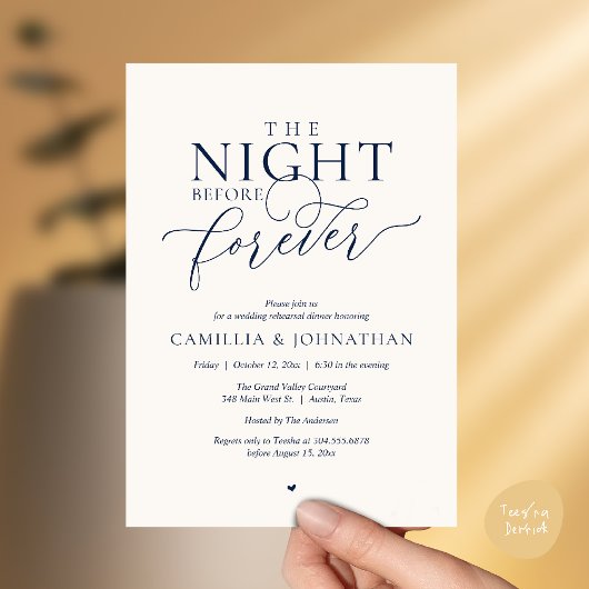 “The Night Before Forever” Navy Ivory Rehearsal 招待状