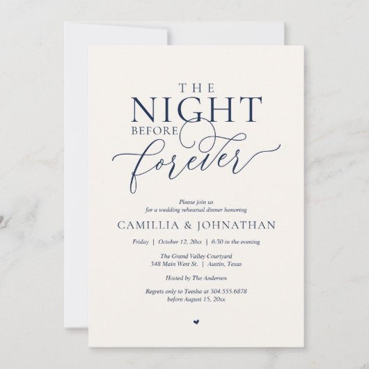 “The Night Before Forever” Navy Ivory Rehearsal 招待状 (正面)