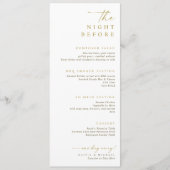 The Night Before Gold 4 Course Rehearsal Dinner メニュー (正面)