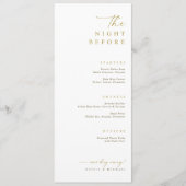 The Night Before Gold Wedding Rehearsal Dinner メニュー (正面)
