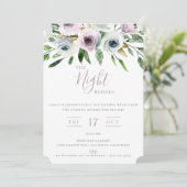 The Night Before Mauve Floral Invitation 招待状 (スタンド正面)