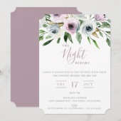 The Night Before Mauve Floral Invitation 招待状 (正面/裏面)