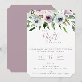 The Night Before Mauve Floral Invitation 招待状