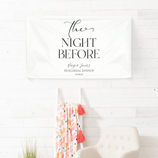 The Night Before Minimal Wedding Rehearsal Dinner 横断幕 (インサイチュ)