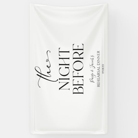 The Night Before Minimal Wedding Rehearsal Dinner 横断幕 (縦)