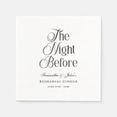 The Night Before Modern Elegant Rehearsal Dinner スタンダードカクテルナプキン (正面)