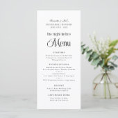 The Night Before Modern Elegant Rehearsal Dinner メニュー (スタンド正面)