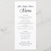 The Night Before Modern Elegant Rehearsal Dinner メニュー (正面)