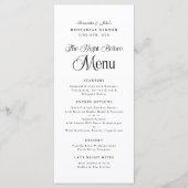 The Night Before Modern Elegant Rehearsal Dinner メニュー (正面)