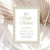 The Night Before Modern Gingham Rehearsal Dinner 招待状