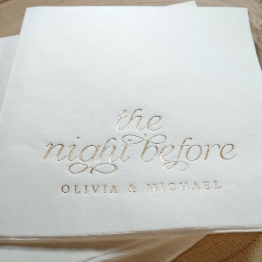 The Night Before Modern Rehearsal Dinner Gold 箔ナプキン