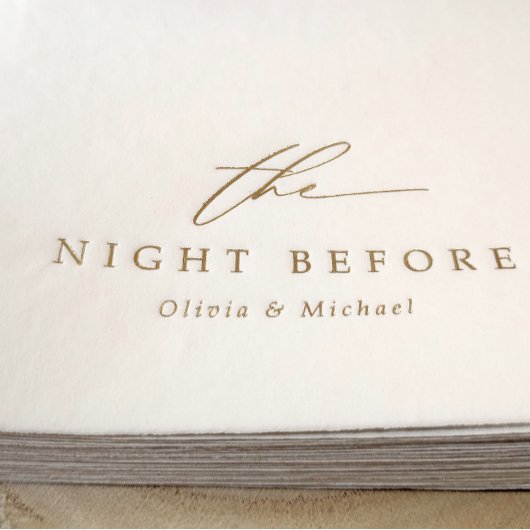 The Night Before Modern Rehearsal Dinner Wedding 箔ナプキン