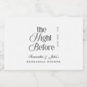 The Night Before Modern Wedding Rehearsal Dinner スパークリングワインラベル (シングルラベル)