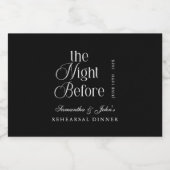 The Night Before Modern Wedding Rehearsal Dinner スパークリングワインラベル (シングルラベル)