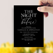 “The Night Before” Modern Wedding Rehearsal Dinner 招待状