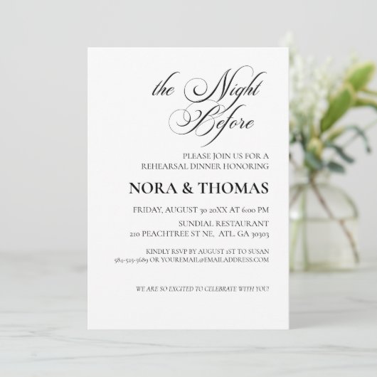 The Night Before Rehearsal Dinner Invitation 招待状 (スタンド正面)
