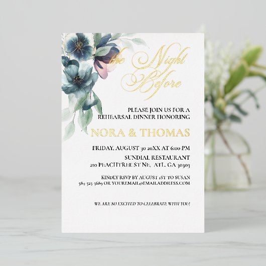 The Night Before Rehearsal Dinner Invitation 箔招待状 (立ち正面)