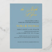 The Night Before Rehearsal Dinner Invitation Teal 箔招待状 (正面)