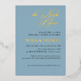 The Night Before Rehearsal Dinner Invitation Teal 箔招待状