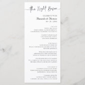 The Night Before Rehearsal Dinner Menu 4 x 9" メニュー (正面)